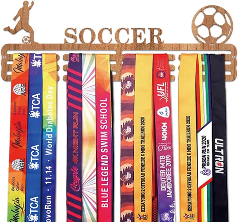 Resama Medal Hanger Holder Display Wall Rack Frame Shelf-Medal Hanger Awards Ribbon Soccer,Gymnastics,Holder Display Rack for 60 Medals - Image 1